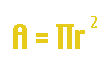 area= pi X r-squared