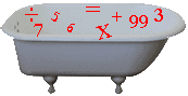 bath tub with math written on it
