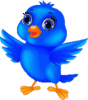 blue cartoon bird