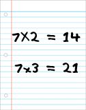 math sheet with 7 facts