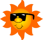 sun cartoon with face