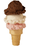 triple scoop cone ice cream
