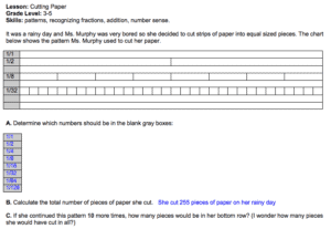 Cutting Paper Math Exemplar - Mr. R.'s World of Math