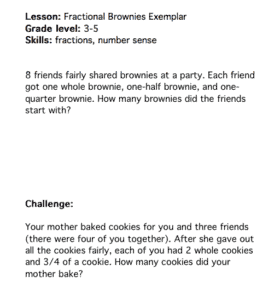 Fractions Of Brownies Math Exemplar Mr R S World Of Math