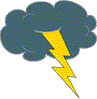 lightening bolt coming out of cloud cartoon