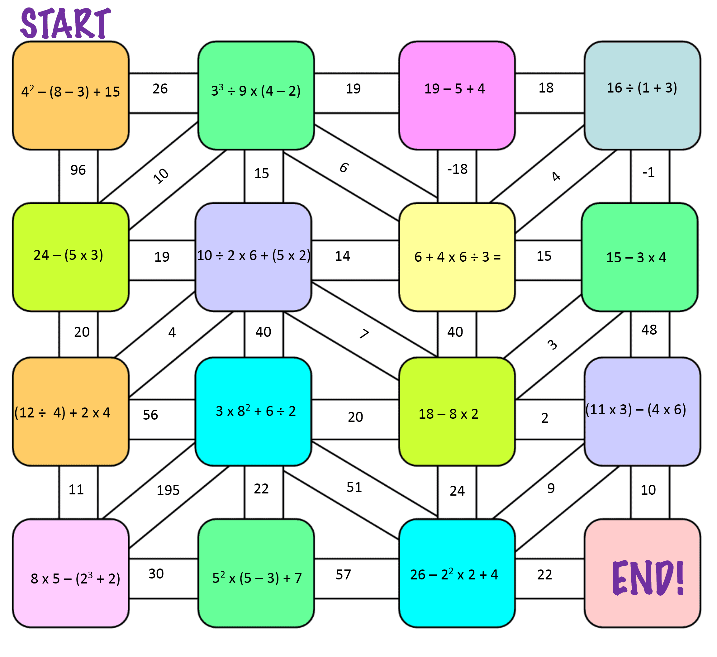 order of operations maze 3