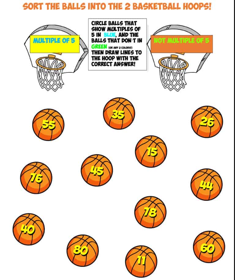 basketball sort #9 multiples of 5
