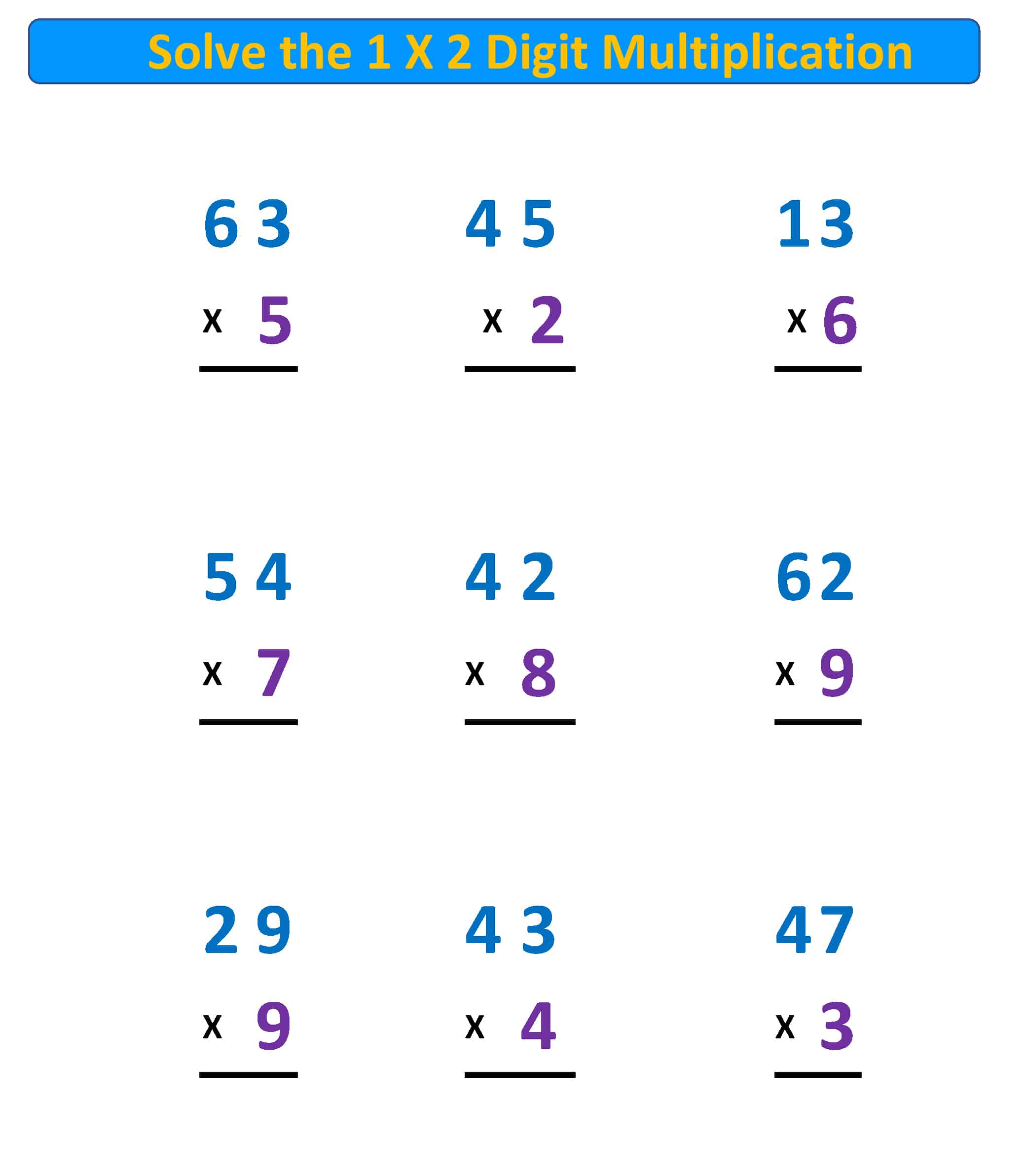 Multiplication 1X2 regroup ones and tens