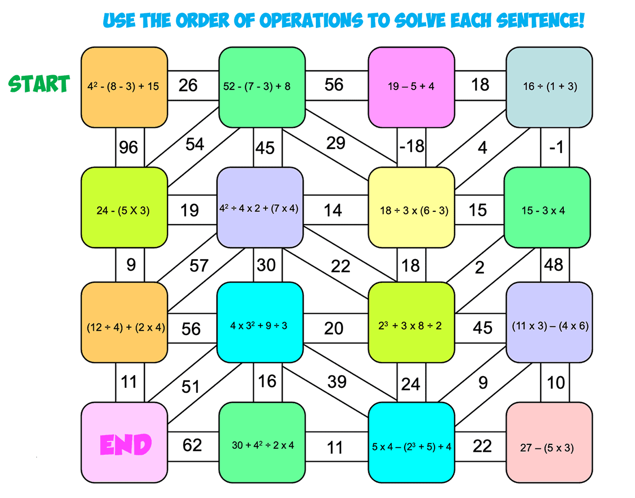order of operations maze 4.2